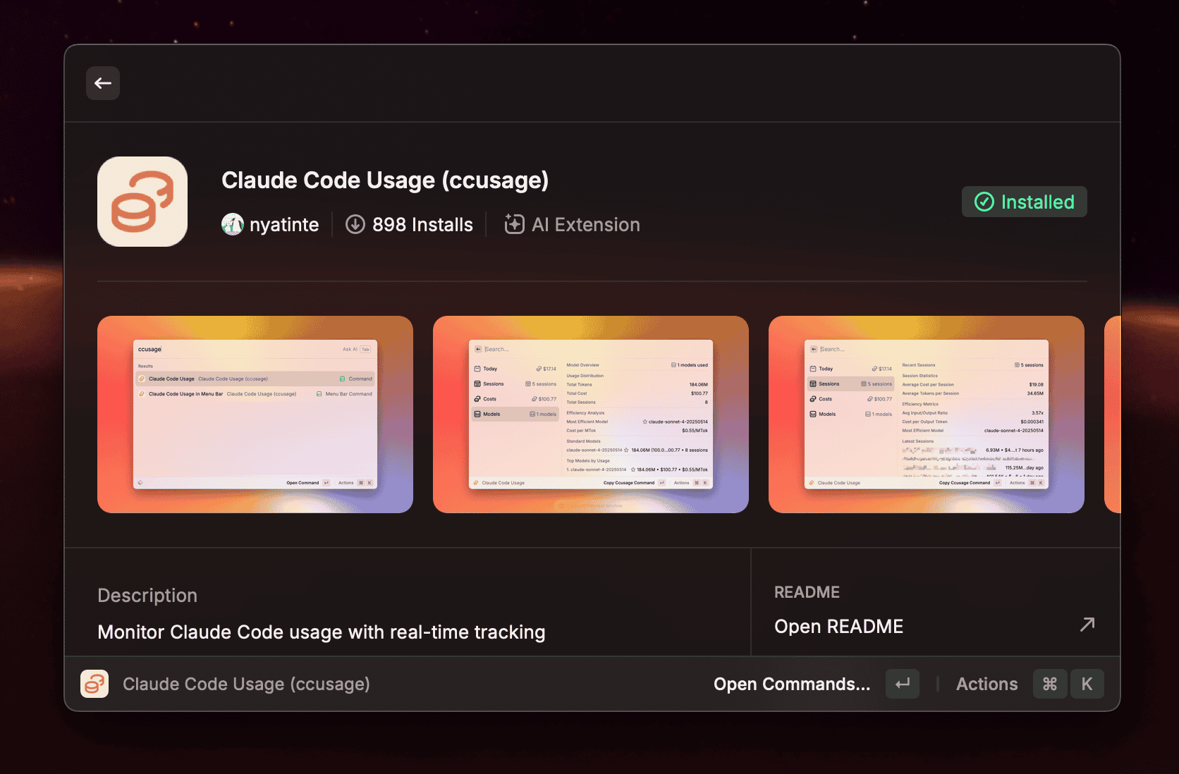 claude_code-raycast_install_ccusage-step3