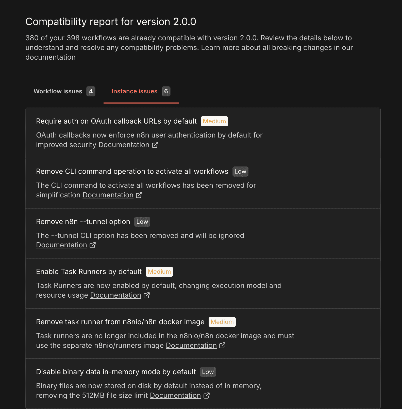 n8n Migration Report Instance 層級問題