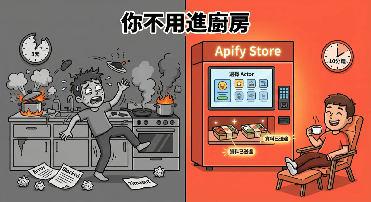 自己寫爬蟲 vs 用 Apify 的差別