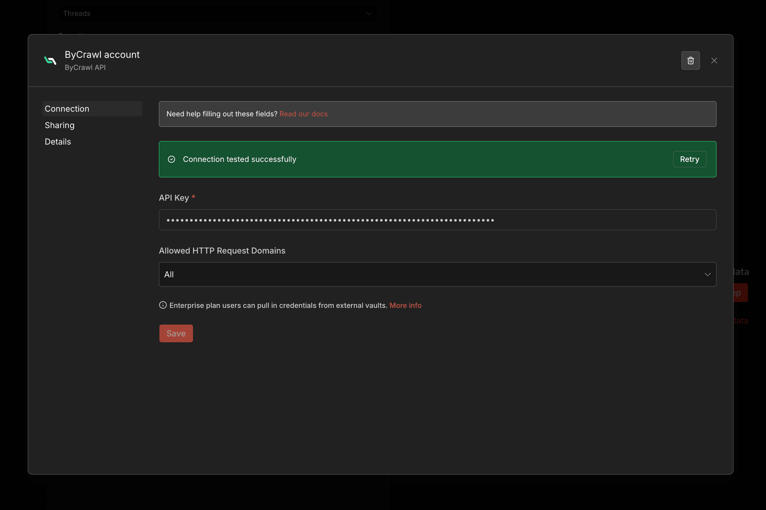 ByCrawl Credential 測試成功