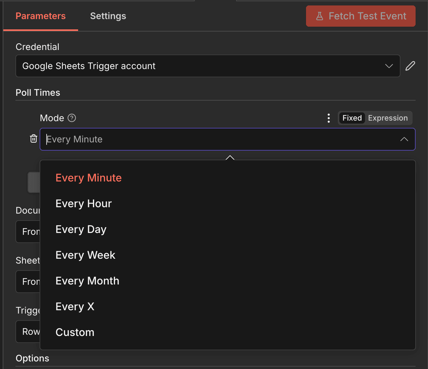 Google Sheets Trigger polling 時間設定