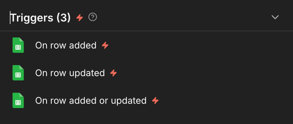 Google Sheets Trigger 事件選單