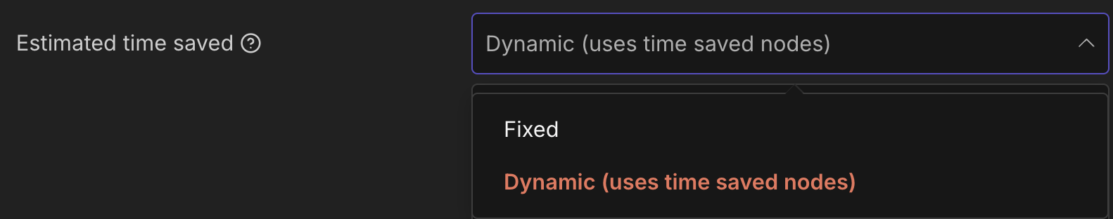 n8n Workflow Settings 中的 Estimated Time Saved 下拉選單，可選擇 1-60 分鐘