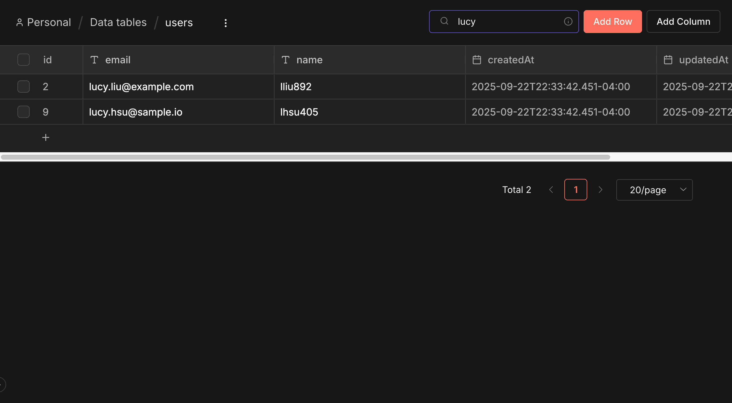 n8n Data Table 新增全域搜尋功能，可快速查找資料