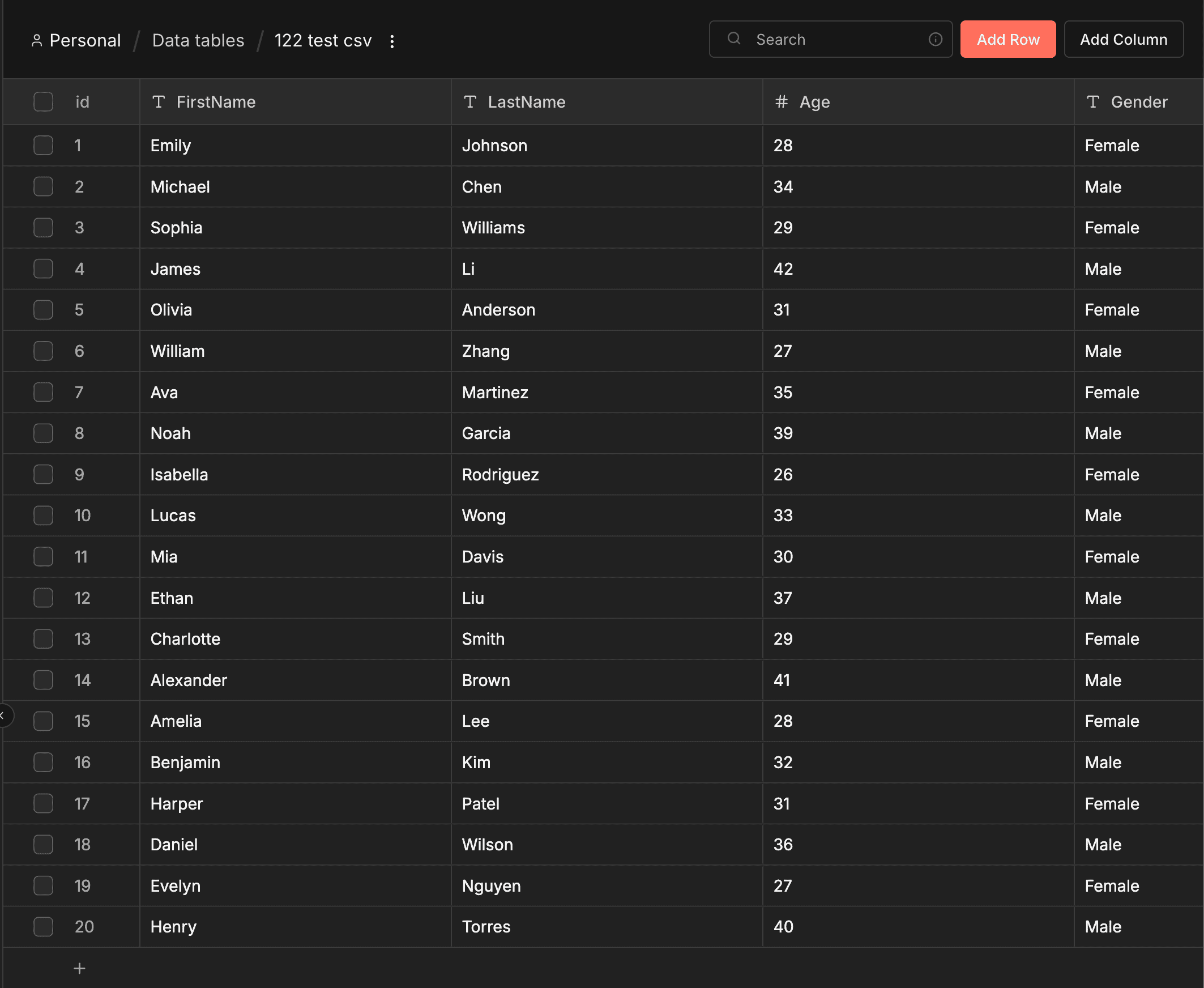 n8n Data Tables 支援從 CSV 檔案匯入資料完成後的畫面