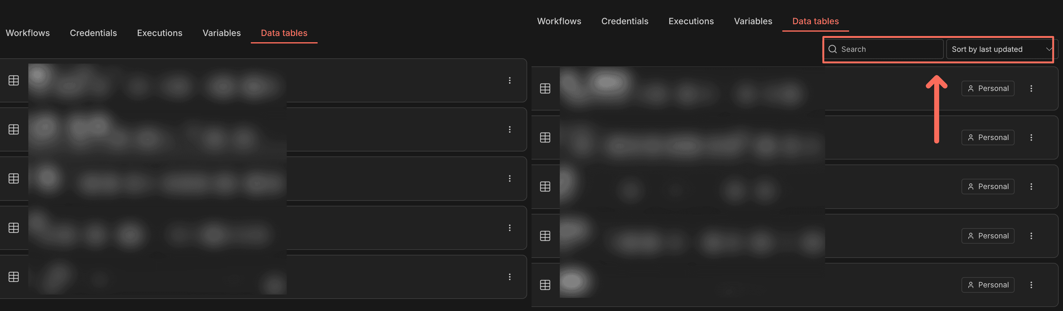Data Table 總覽頁新增搜尋和排序功能