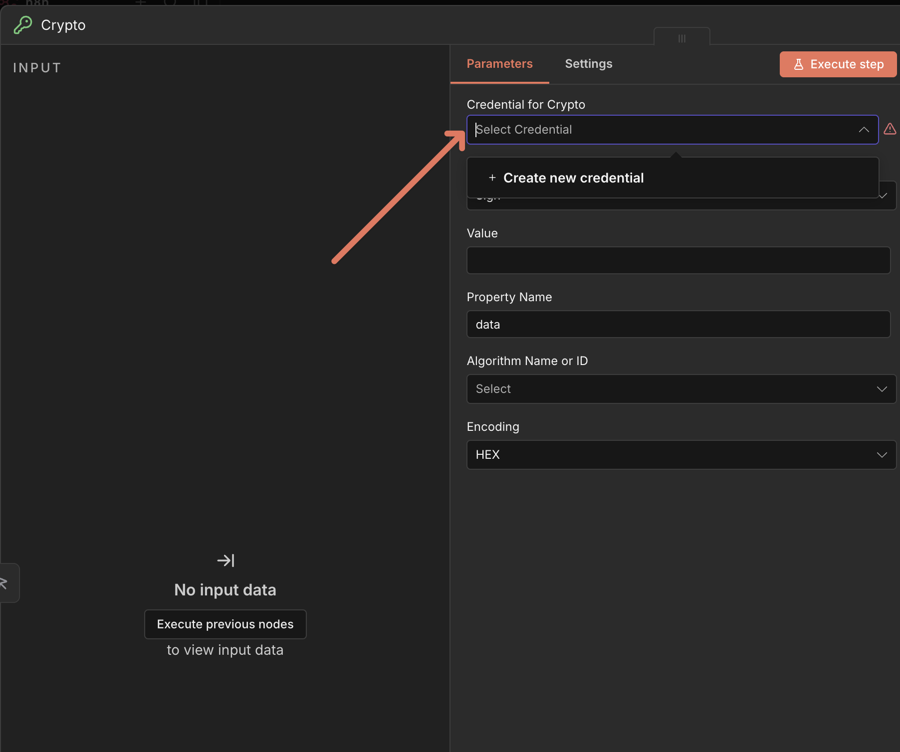Crypto Node 現在可以選擇 Credential，不用直接輸入金鑰