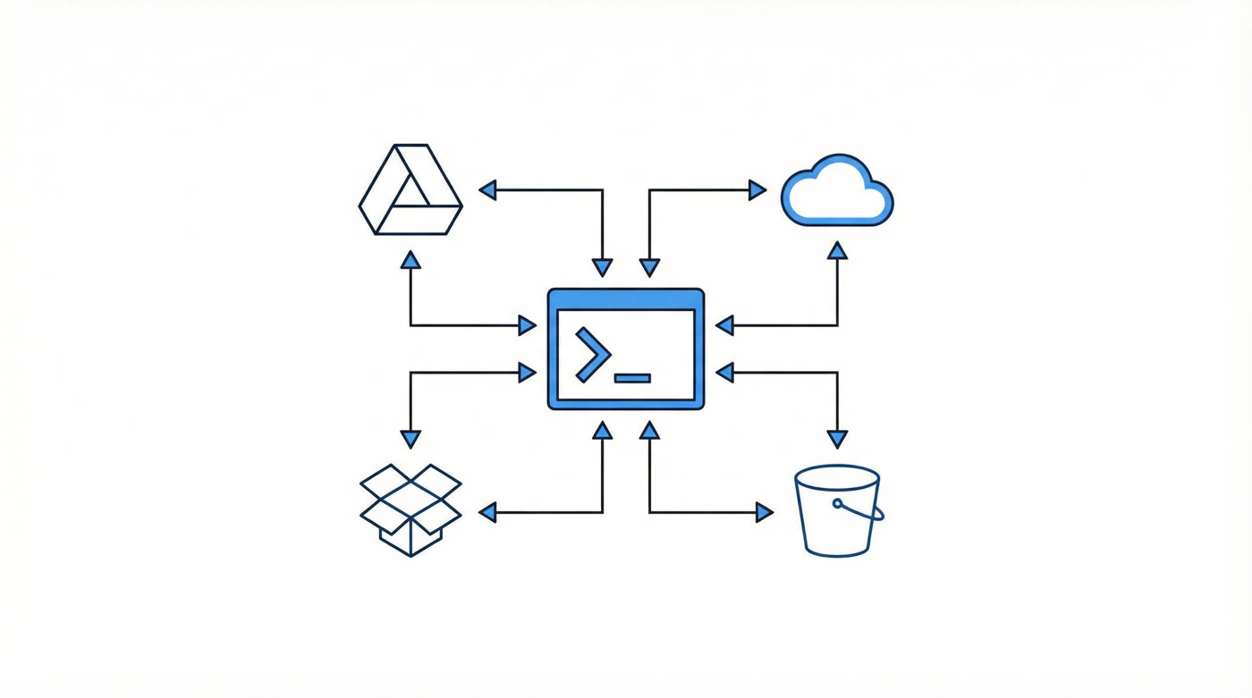rclone 透過 CLI 連接多種雲端儲存服務